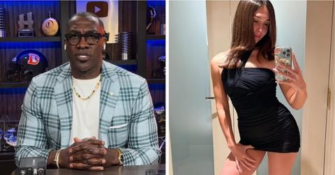 split photo of Shannon Sharpe and Gabriella Zuniga