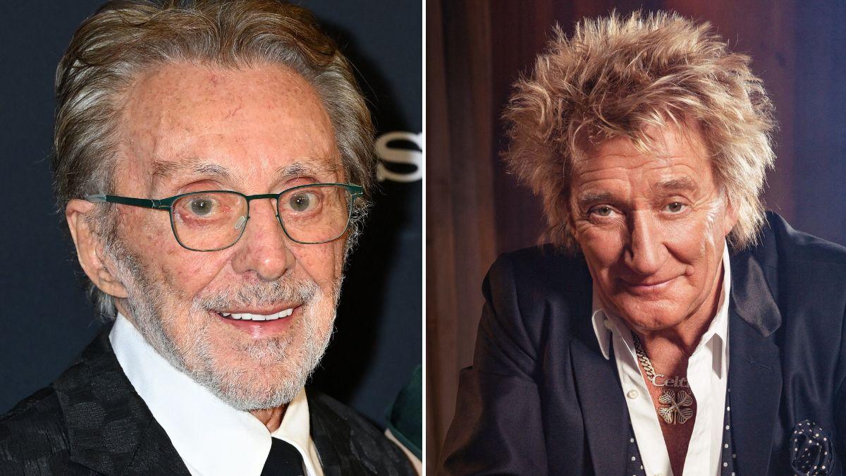 Split photos of Frankie Valli and Sir Rod Stewart