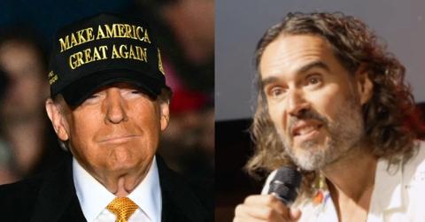 russell brand cozying up trump