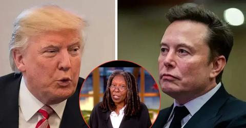 Composite photo of Donald Trump, Whoopi Goldberg, Elon Musk
