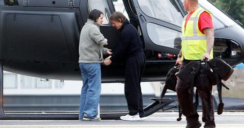 Tom Cruise and Victoria Canal at Battersea Power Station Heliport in London July 2024