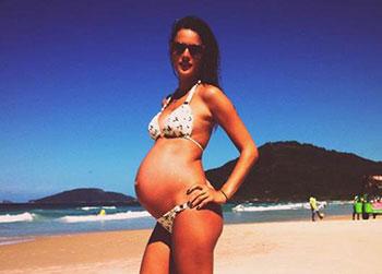//alessandra ambrosio pregnant bikini_ _