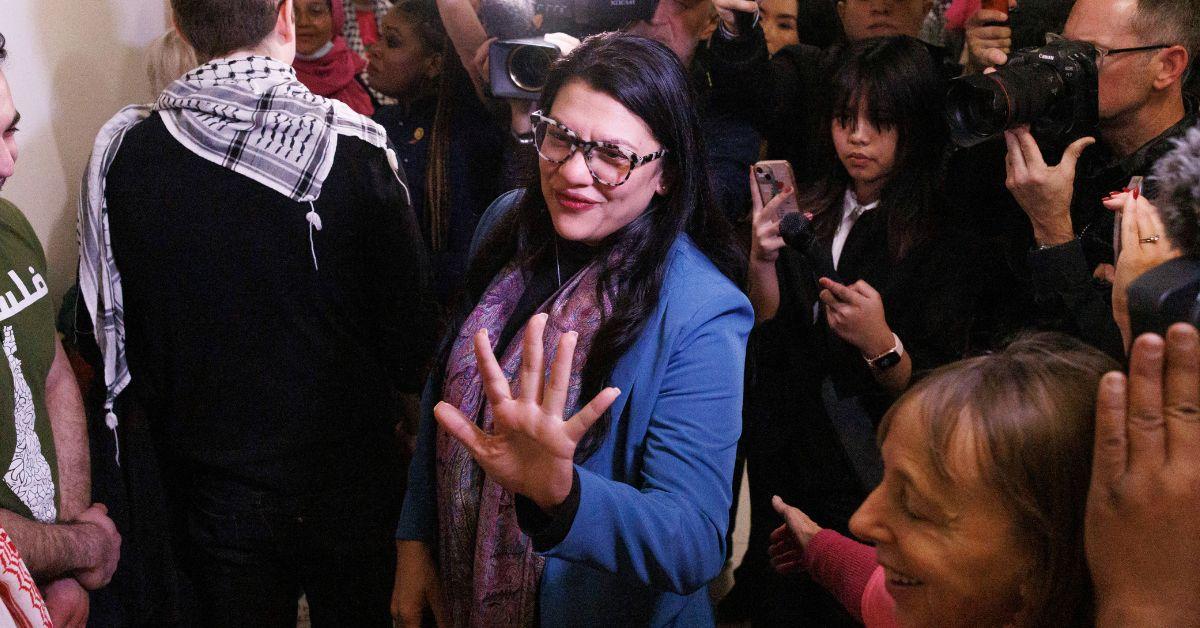 rashida tlaib snaps fox news reporter death to america chants