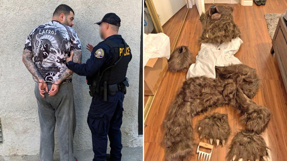 Three men and a bear suit.