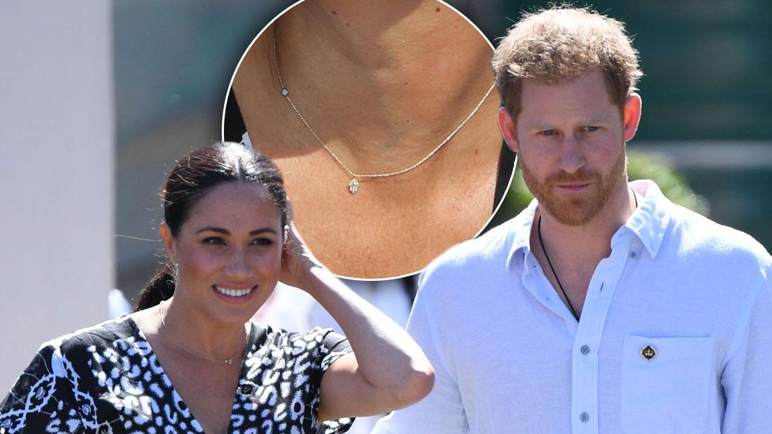 Meghan Markle Wearing $550 ‘Evil Eye’ Necklace On Royal Tour