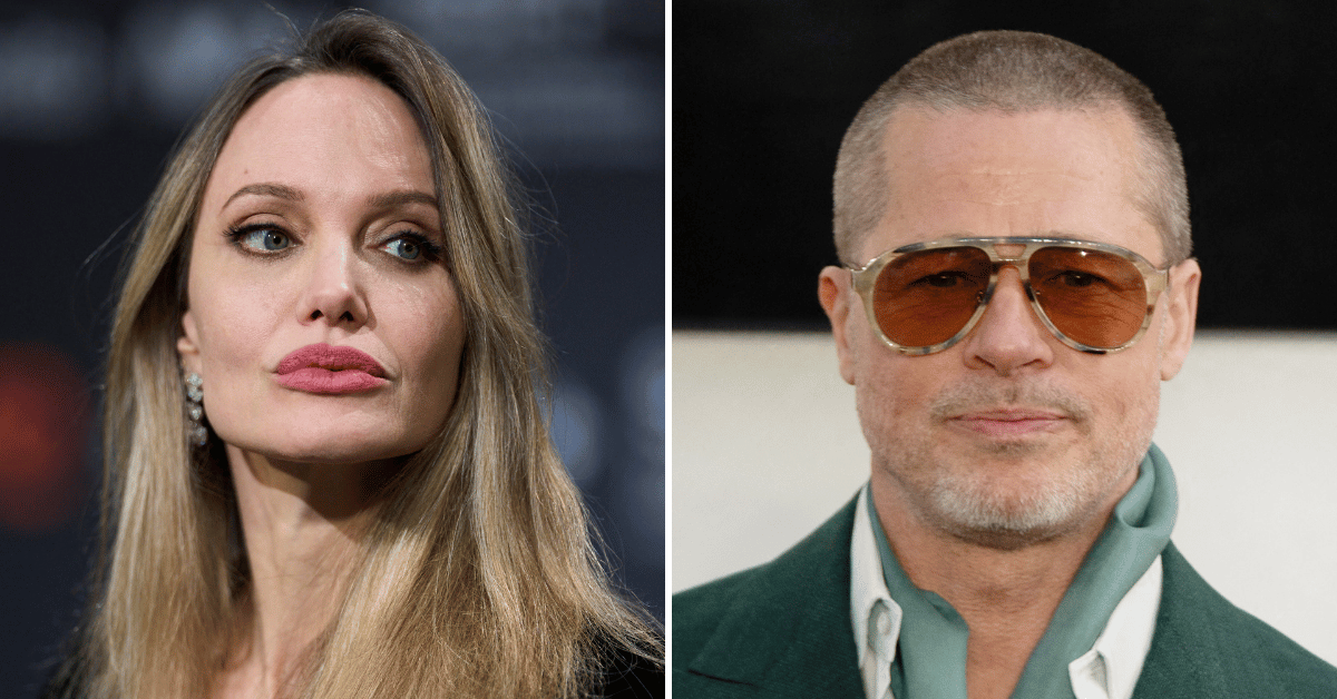 Split photo of Angelina Jolie, Brad Pitt
