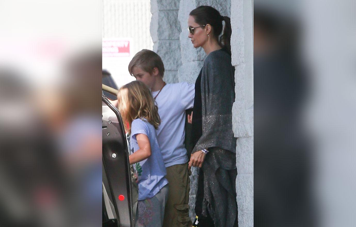 Angelina Jolie Kids Skating Divorce Pics