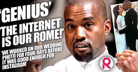 //kanye west rants again kim kardashian wedding genius photos instagram internet new rome wide