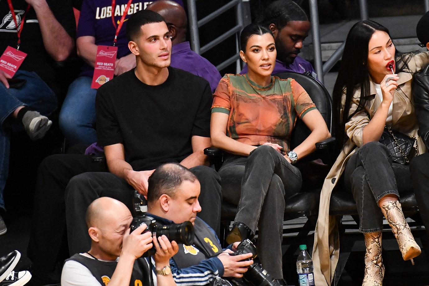 Kourtney Kardashian Sheer Top Lakers Game