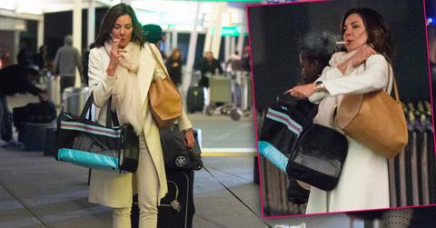 Luann De Lesseps Smokes Cigarette Flight NYC