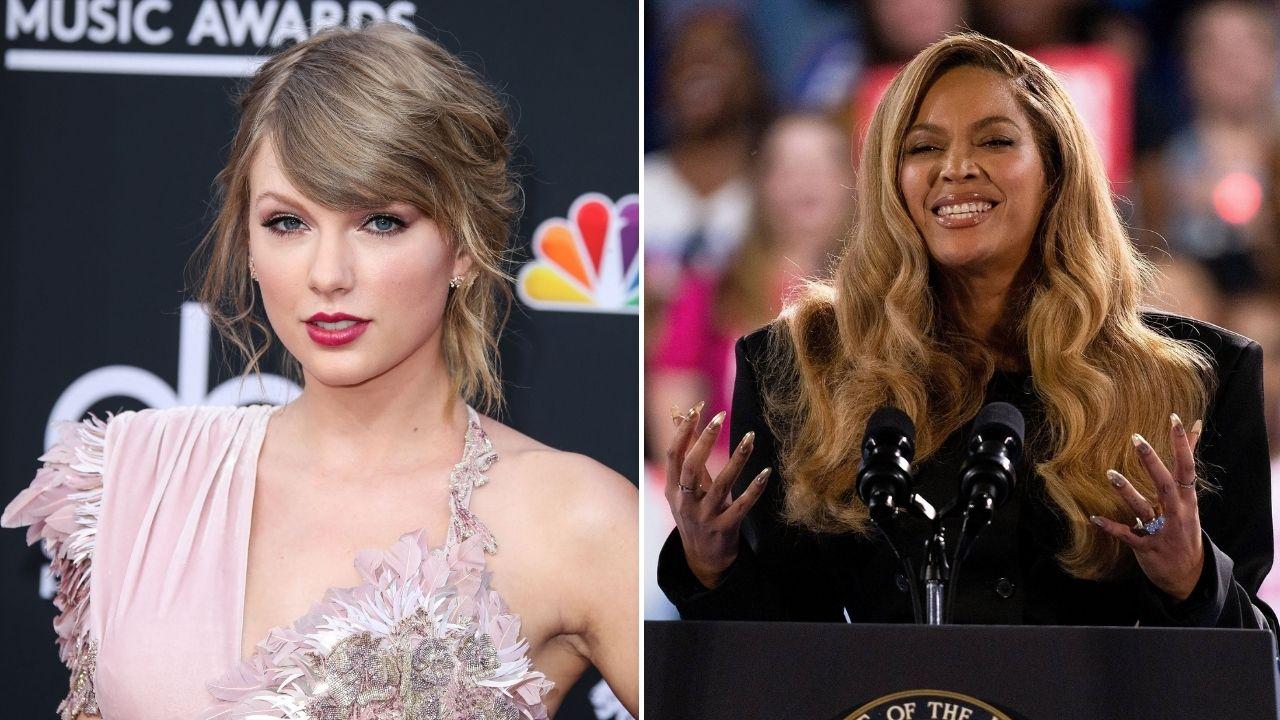 Split photos of Taylor Swift and Beyonce