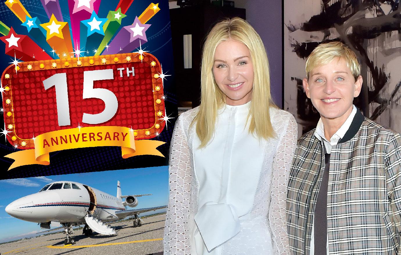 Ellen DeGeneres Hires Plane To Celebrate 15 Years With Portia