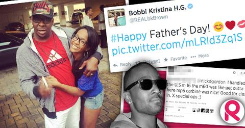//bobbi kristina reunite father bobby brown whitney houston husband nick gordon gun twitter wide