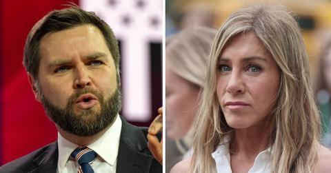 Composite photo of J.D. Vance and Jennifer Aniston