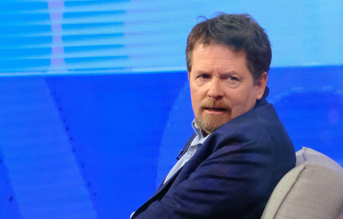 Michael J. Fox was seen on the set of "Good Morning America"on April 4, 2018 in New York City.