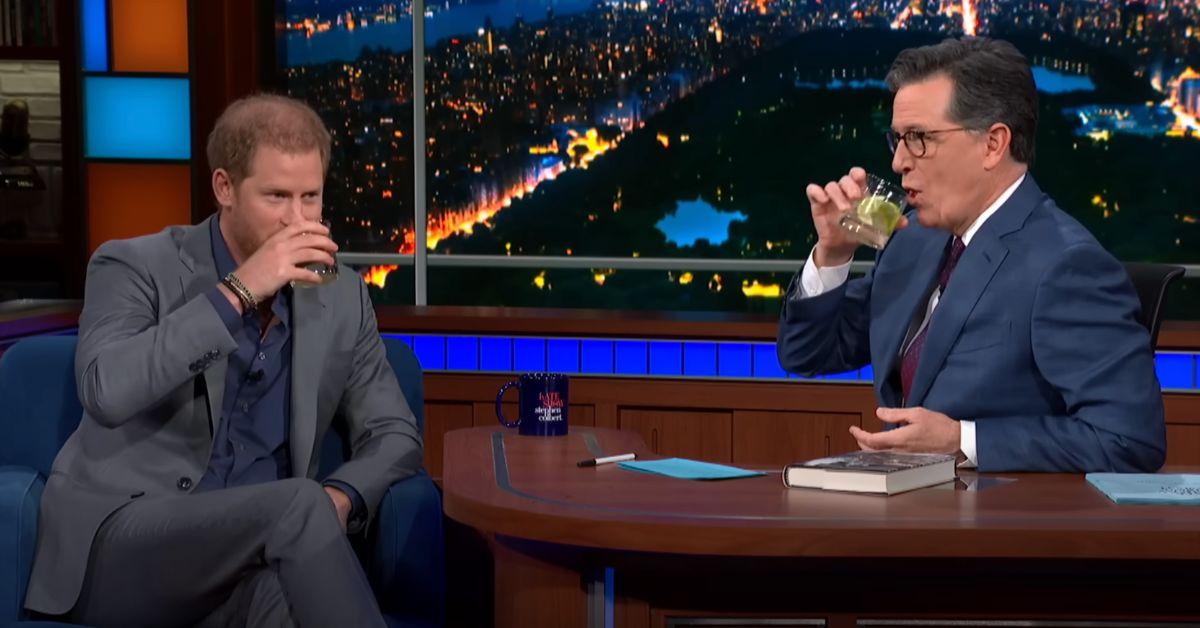Photo of Prince Harry and Stephen Colbert