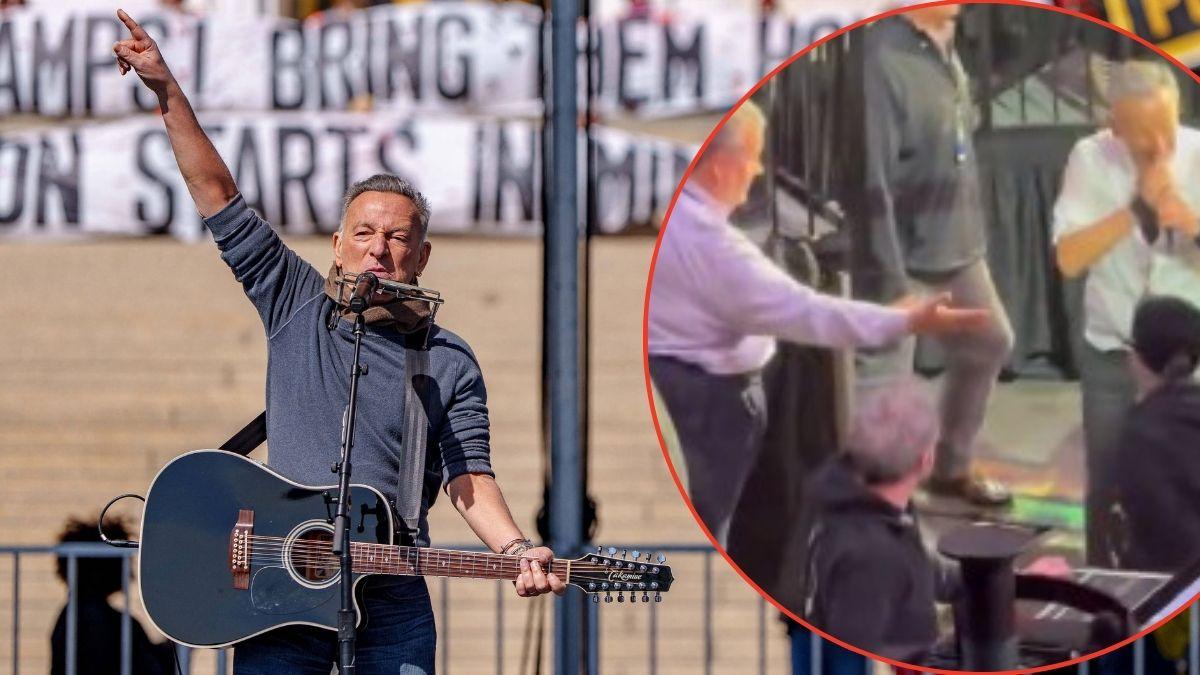 Bruce Springsteen appeared to ignore Chris Christie at a concert.
