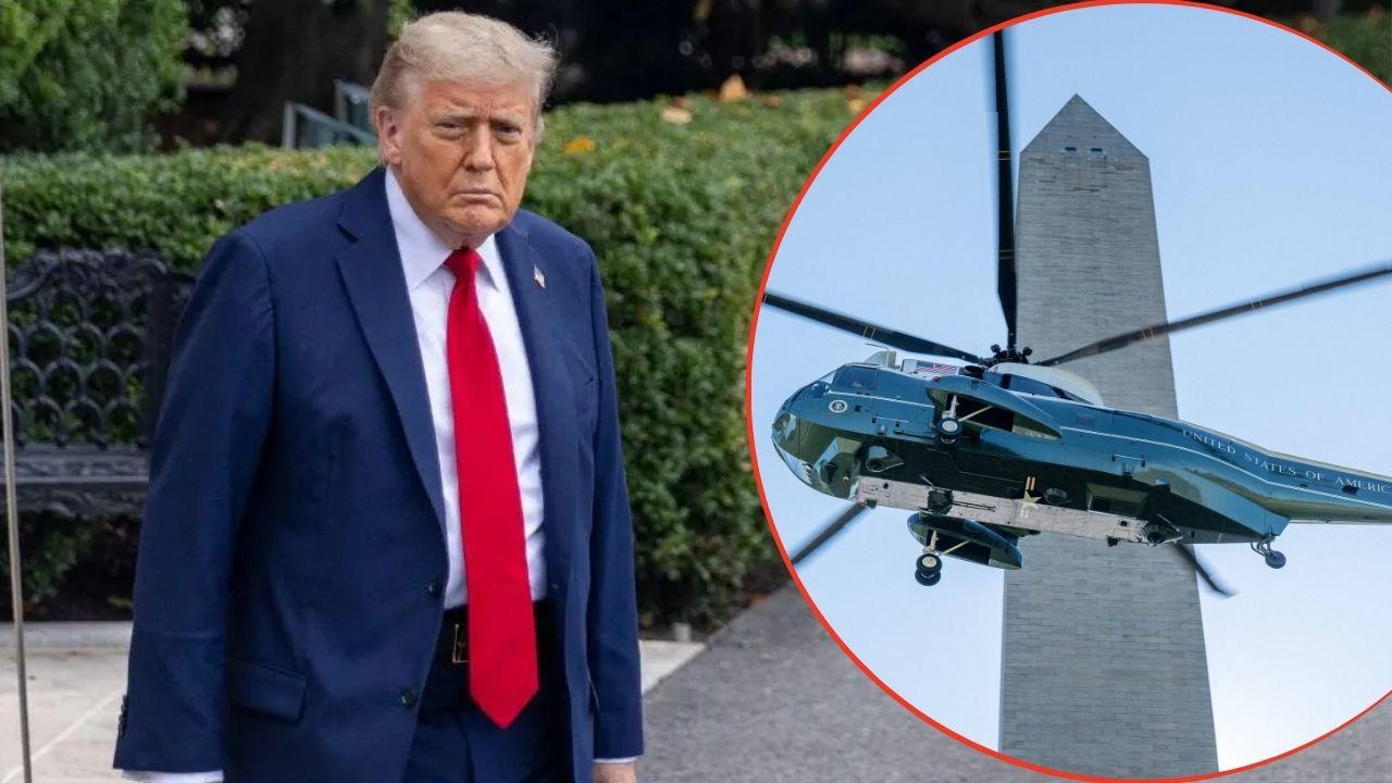 President Trump was onboard Marine One when the helicopter got too close to a commercial jet.