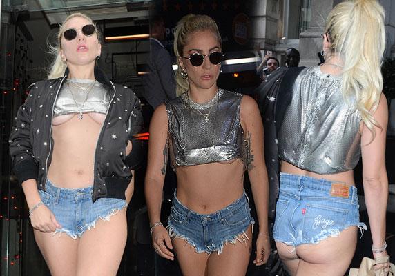 Butt & Under Boob! Lady Gaga Bares All In Booty Shorts & Crop Top