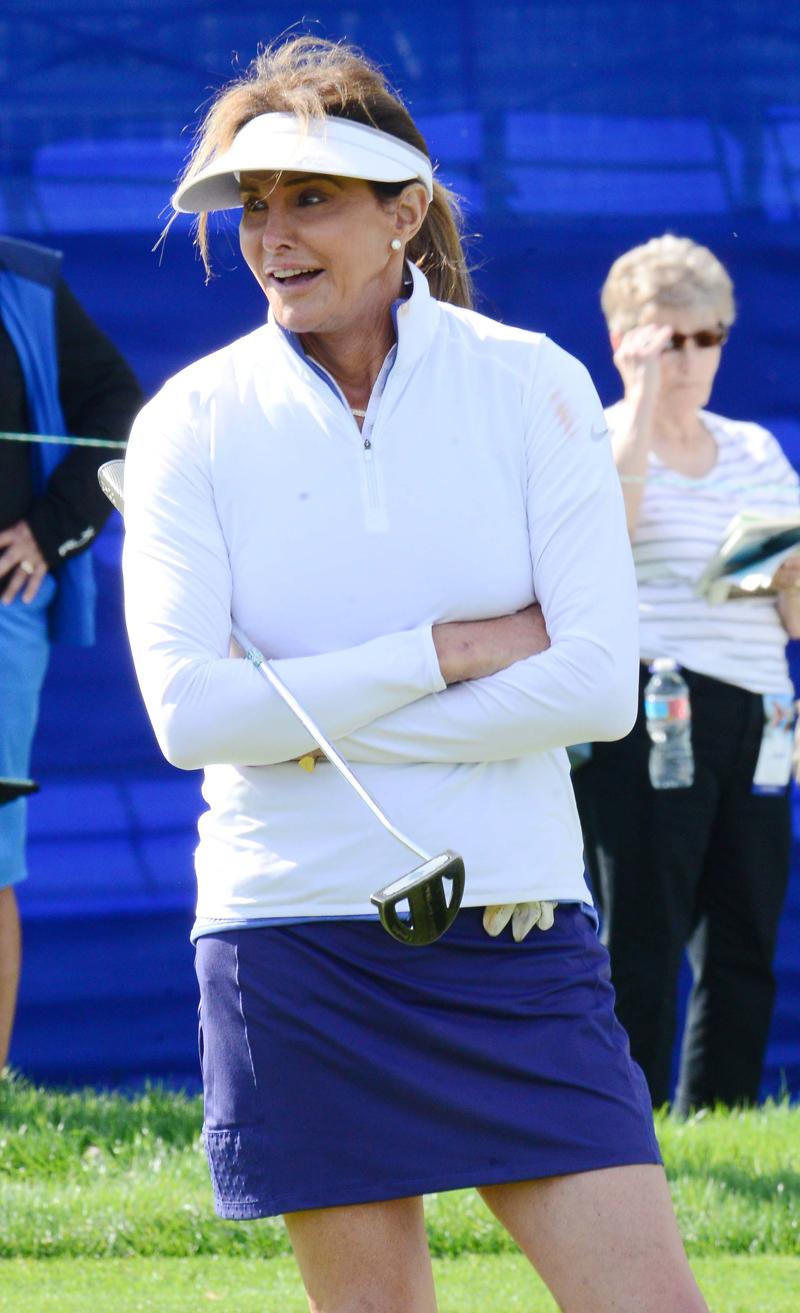 Caitlyn Jenner Fake Boobs Miniskirt Legs ANA Inspiration Golf LPGA