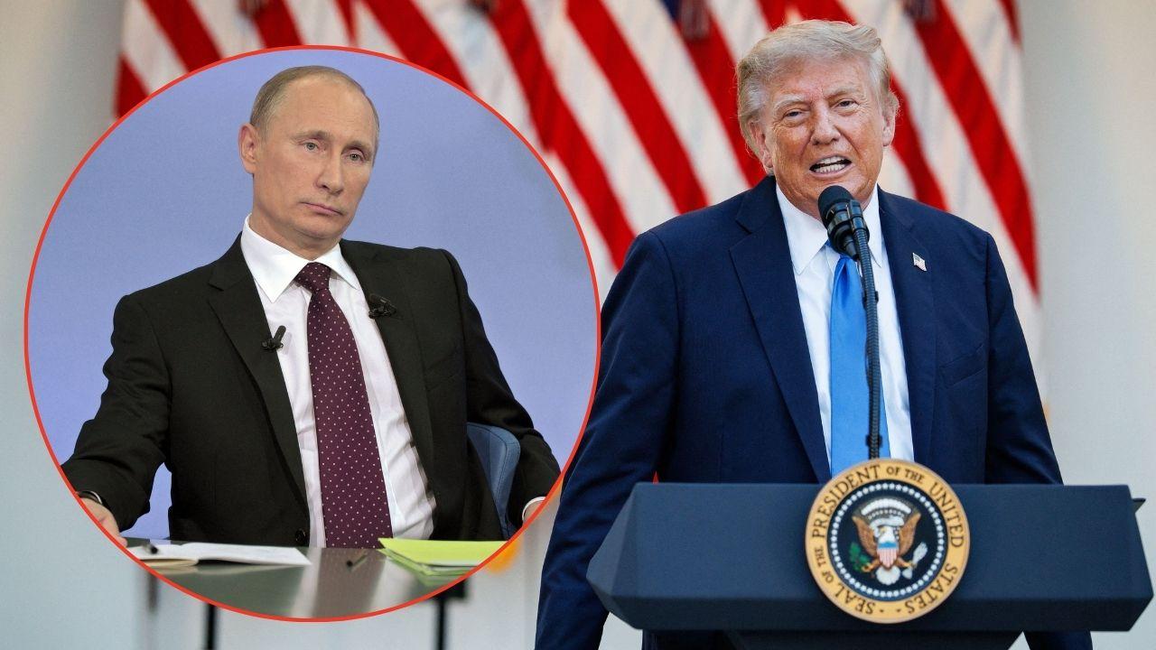Split image of Donald Trump and Vladimir Putin