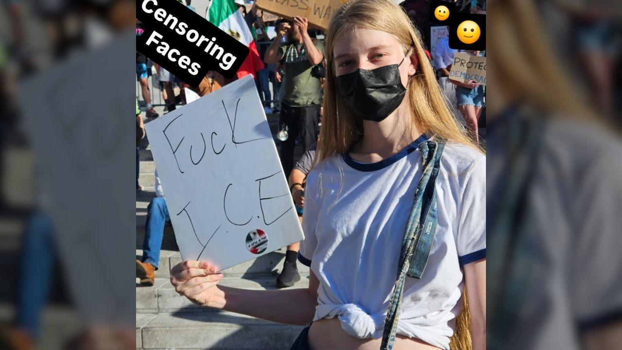 Photo of Vivian Wilson at protest