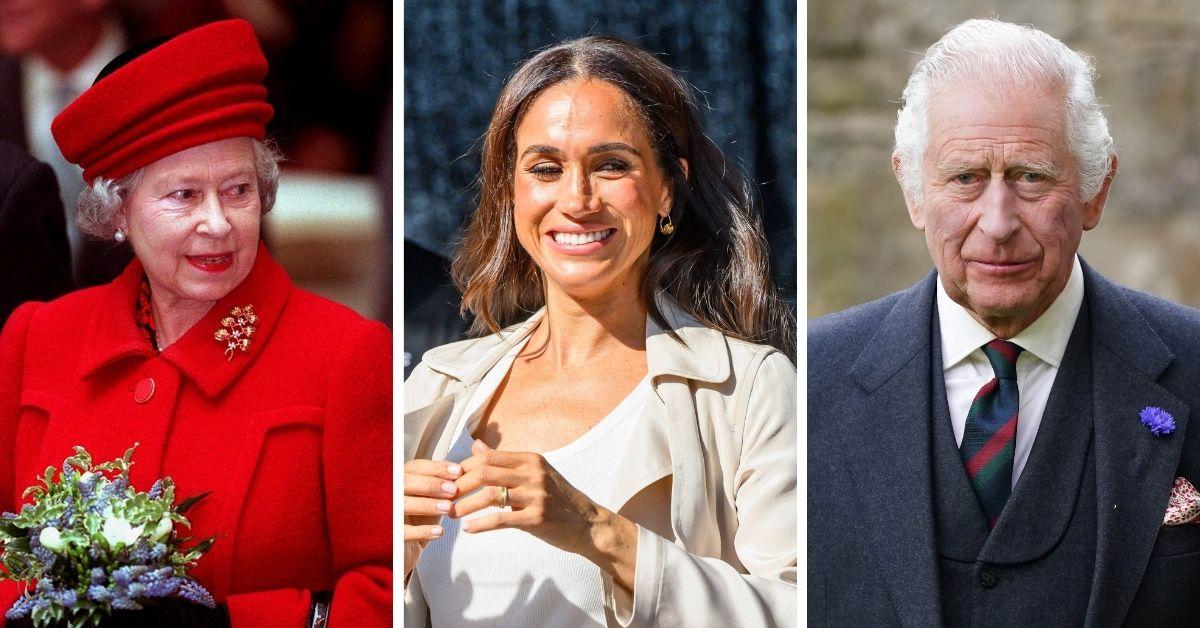 Split photos of Meghan Markle, Queen Elizabeth and King Charles