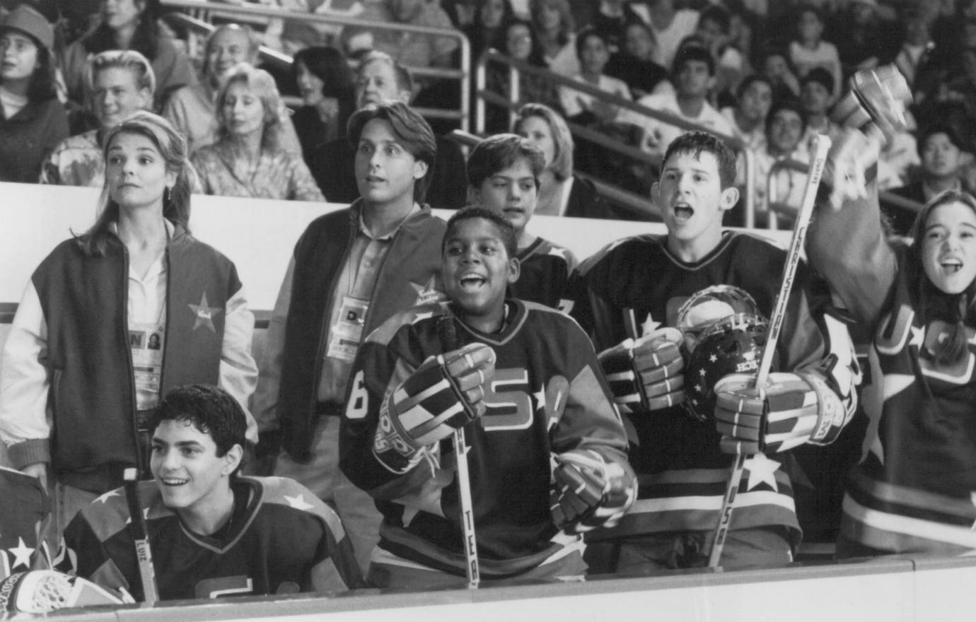 Kenan Thompson cheered on his team in this still from D2: The Mighty Ducks that also starred Emilio Estevez and Joshua Jackson.