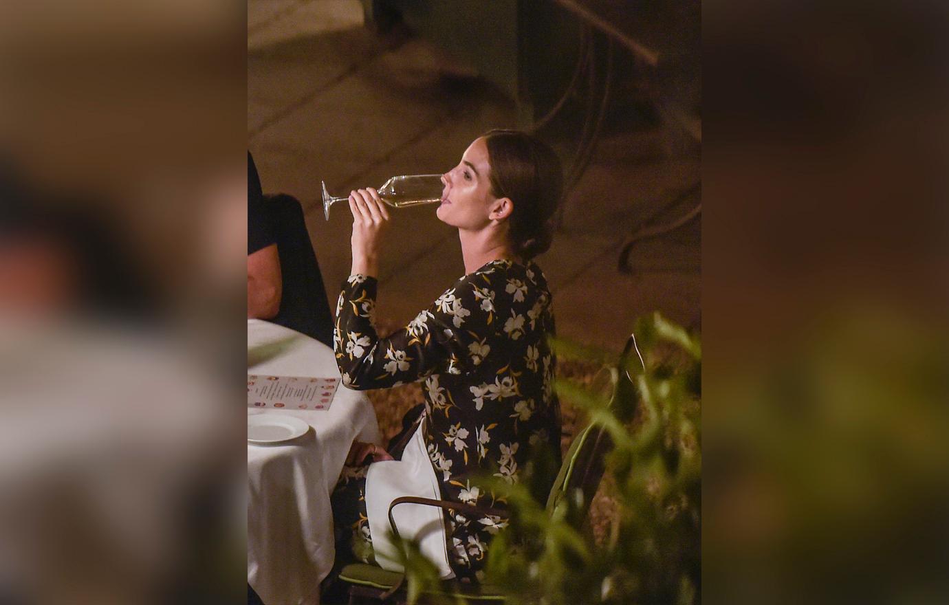 Lily Aldridge Pregnant Drinking Wine