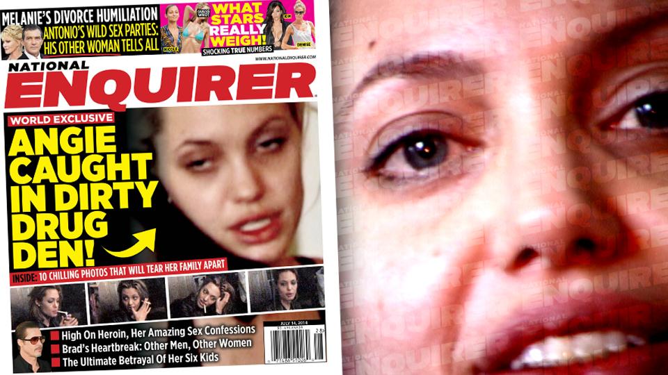 //angelina jolie drugs phone skinny brad pitt national enquirer exclusive  wide