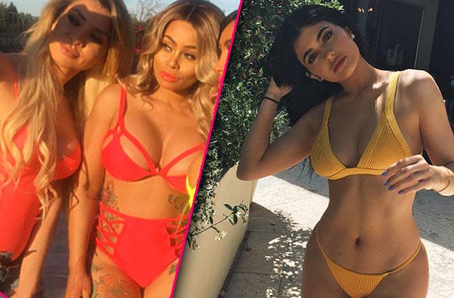 kylie jenner blac chyna feud boobs bikinis