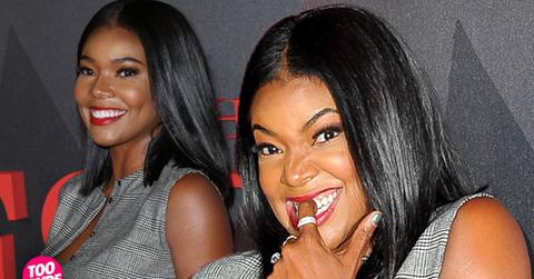 //gabrielle union wardrobe malfunction nip slip button dress pp