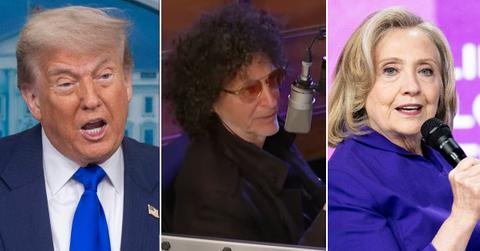 Split photo of Donald Trump, Howard Stern, Hillary Clinton