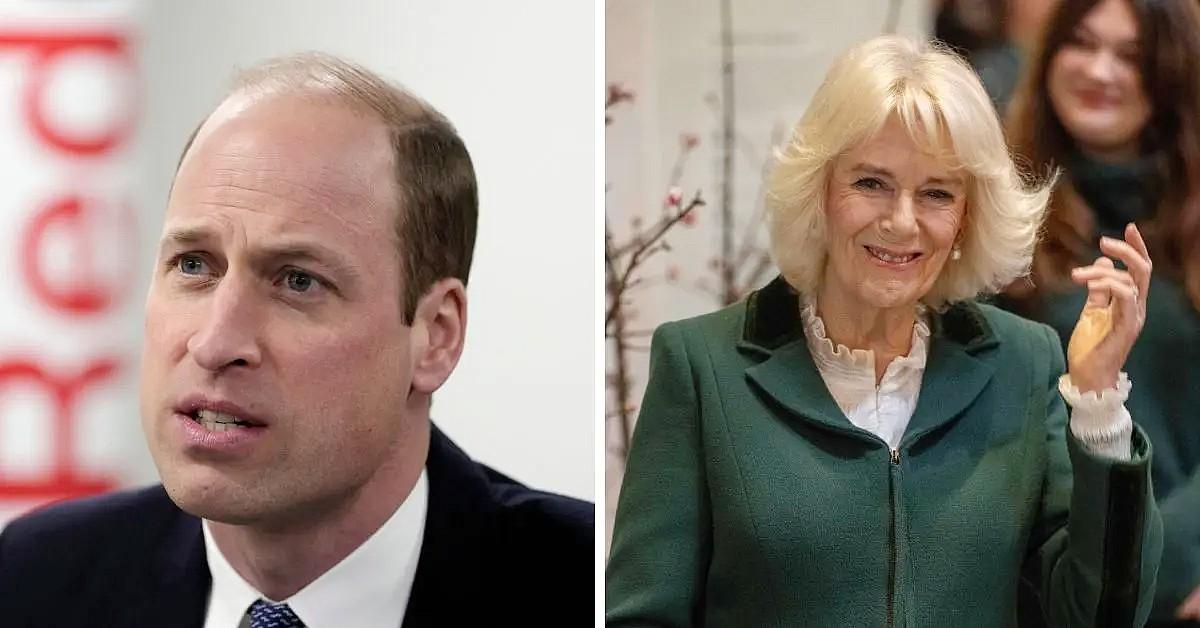 Split photos of Prince William and Queen Camilla