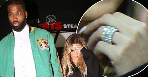 Tristan Thompson Khloe Kardashian Engaged Married Diamond Ring Pics