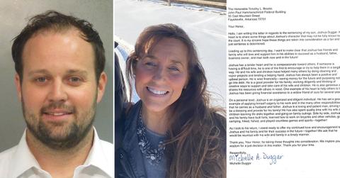 josh duggar mom michelle letter to judge criminal sentencing pp