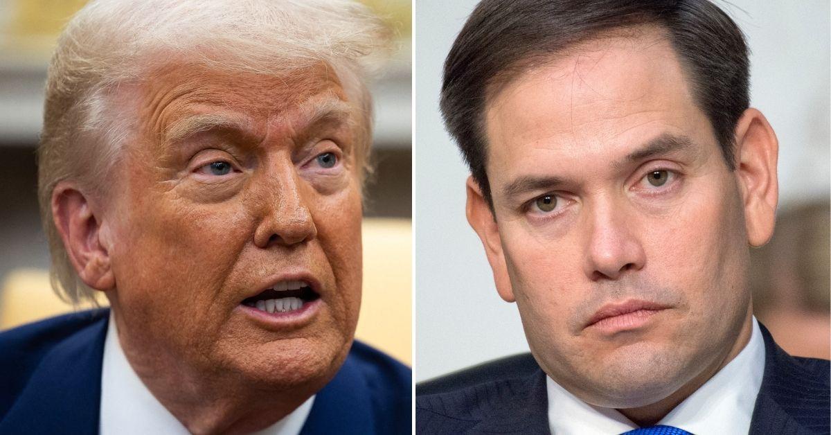 Split photo of Donald Trump, Marco Rubio.