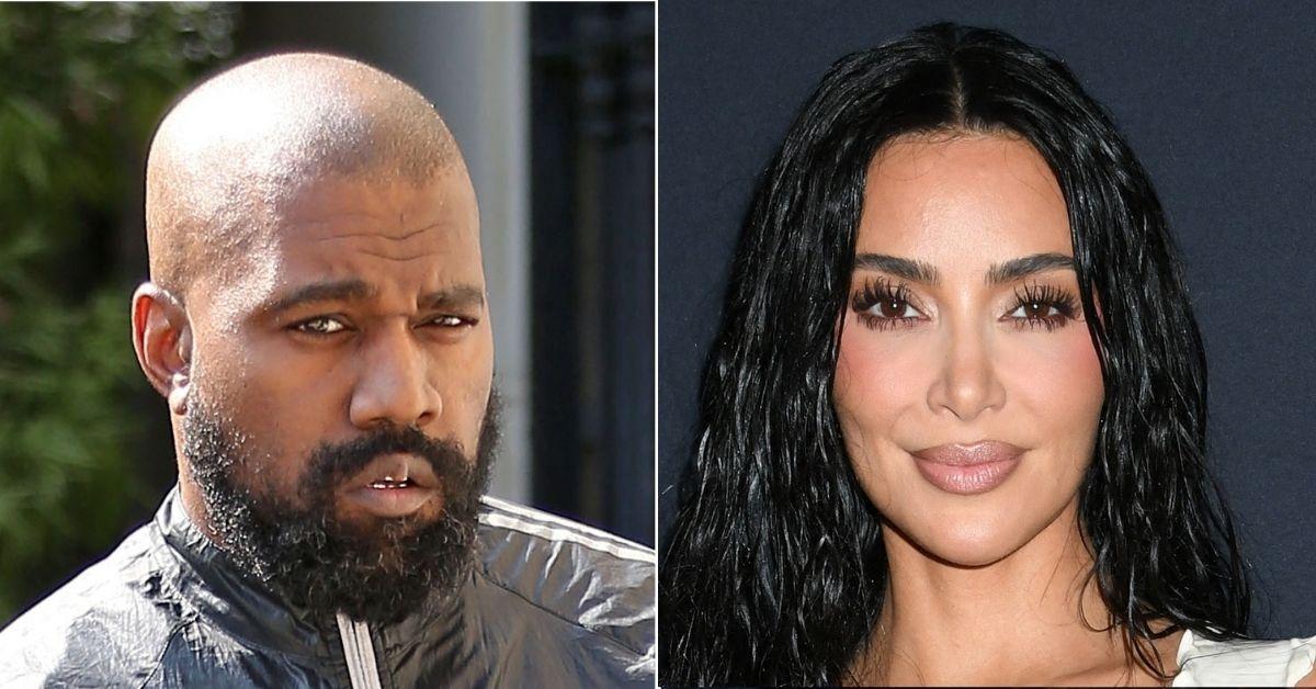 Composite photos of Kanye West and Kim Kardashian