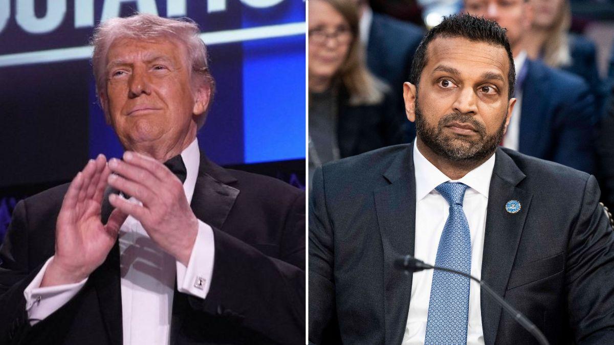 split image of Donald Trump and Kash Patel