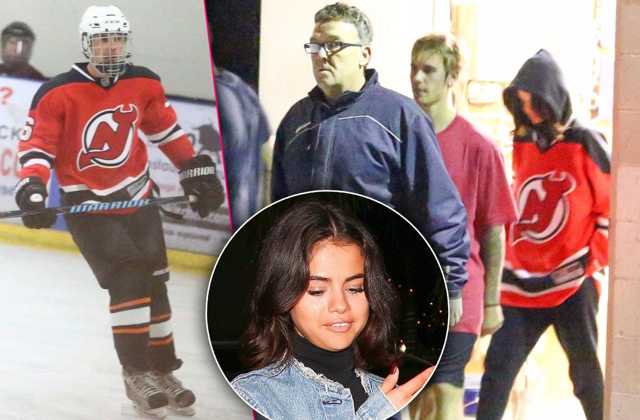 Selena Gomez Wears Justin Bieber s Jersey After Romantic Hockey Date