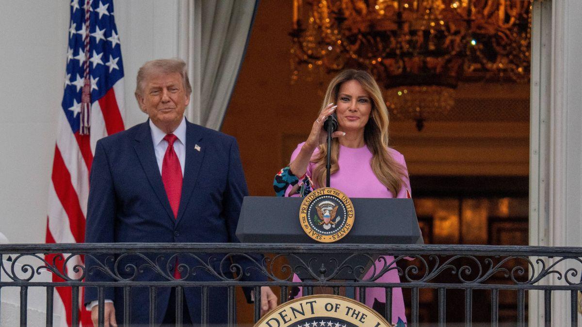 A photo of Donald Trump and Melania Trump