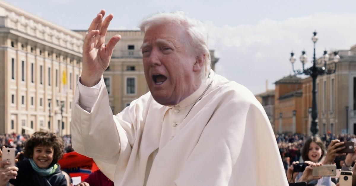 Photoshopped image of Pope Trump