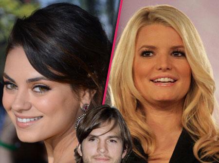 //ashton kutcher mila kunis jessica simpson