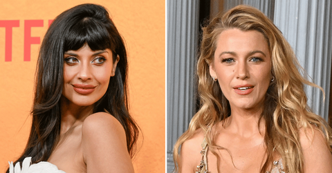 Split photo of Jameela Jamil, Blake Lively
