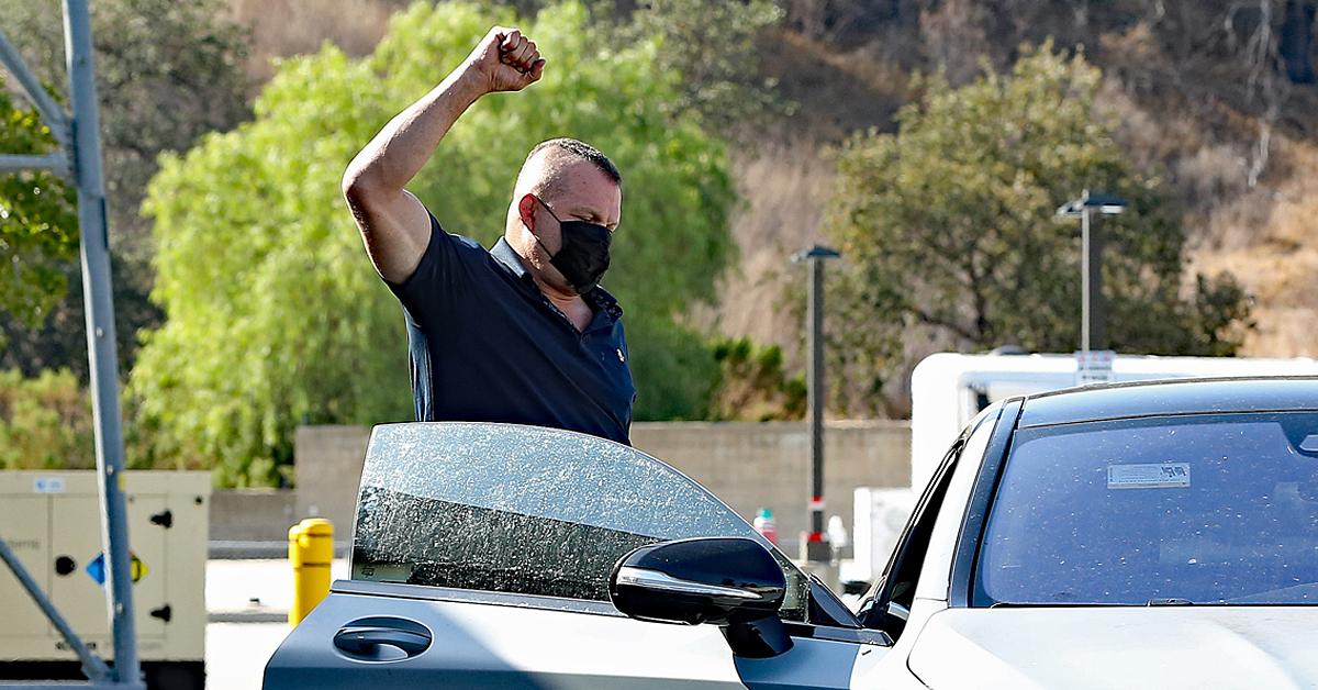 ufc champ chuck liddell throws fist air after released from jail following domestic battery arrest