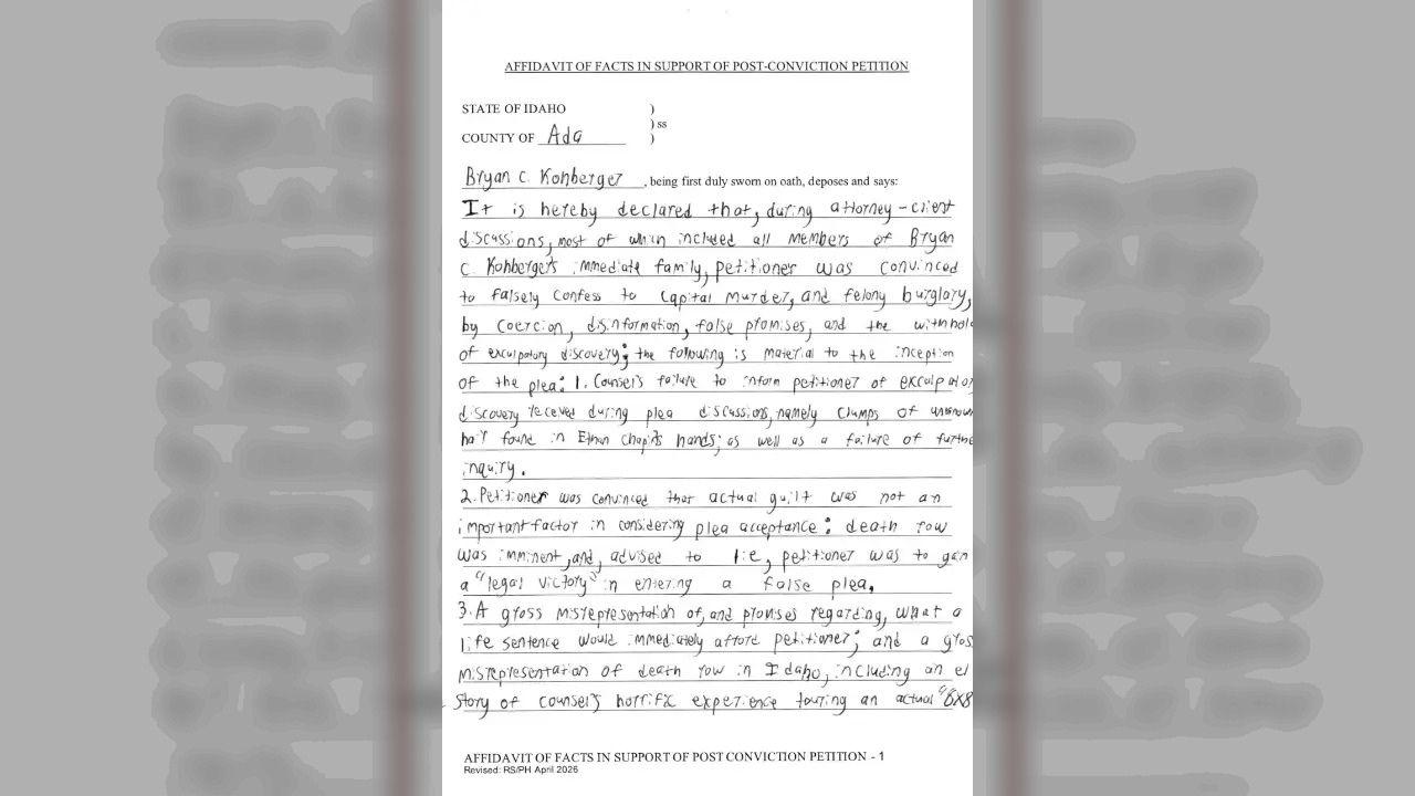 Bryan Kohberger letter