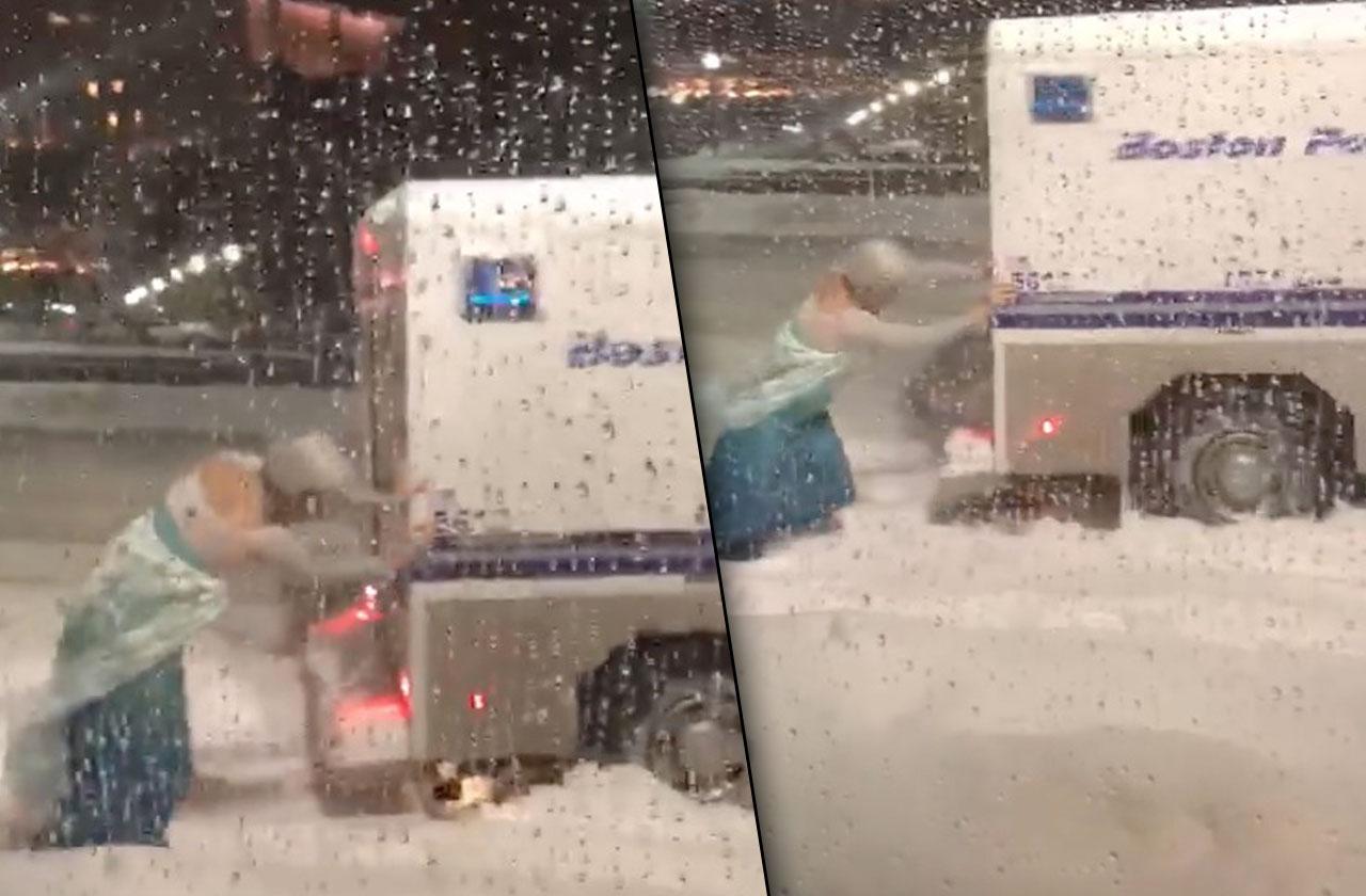 Boston Lawyer In Queen Elsa Drag Saves Police Van From Snow Storm