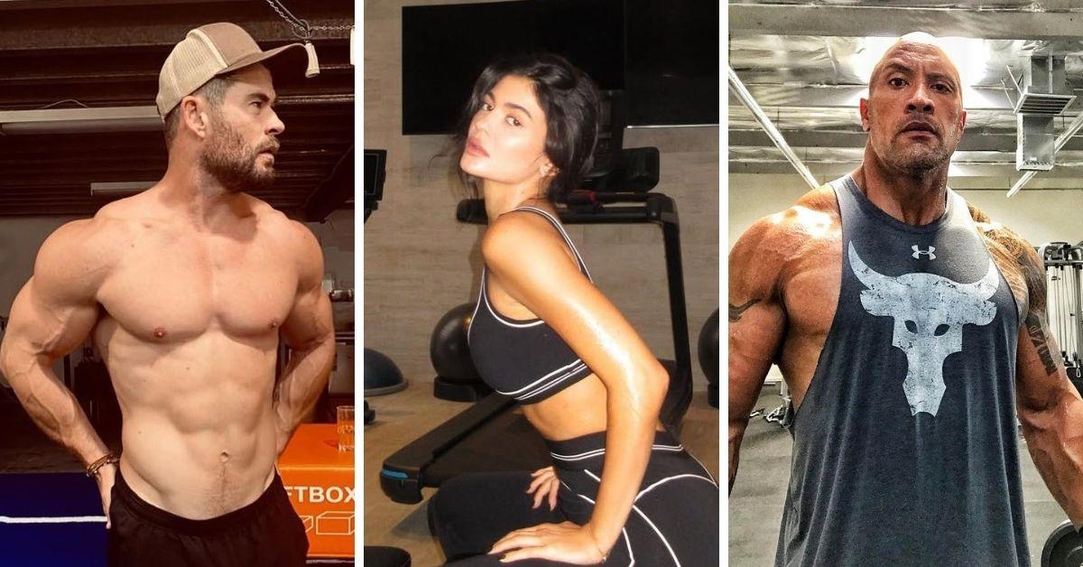 Composite photo of Chris Hemsworth, Kylie Jenner, Dwayne Johnson