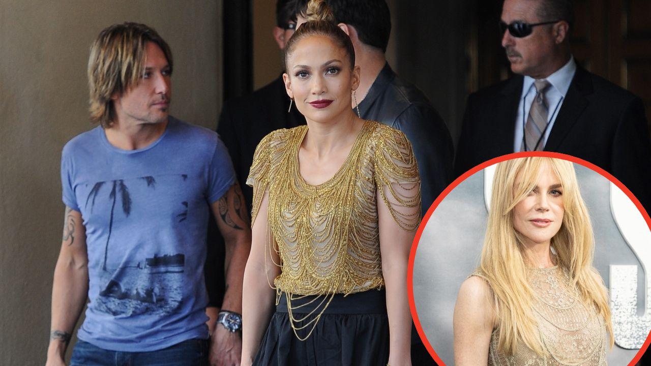Split photos of Nicole Kidman, Keith Urban and Jennifer Lopez