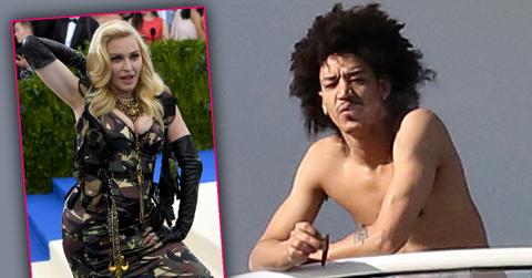 Madonna's Shirtless New Boytoy Ahlamalik Preens On Balcony